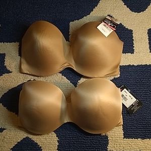 Two strapless bras